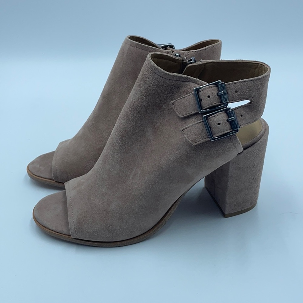 Mercer Edit nude suede sandals